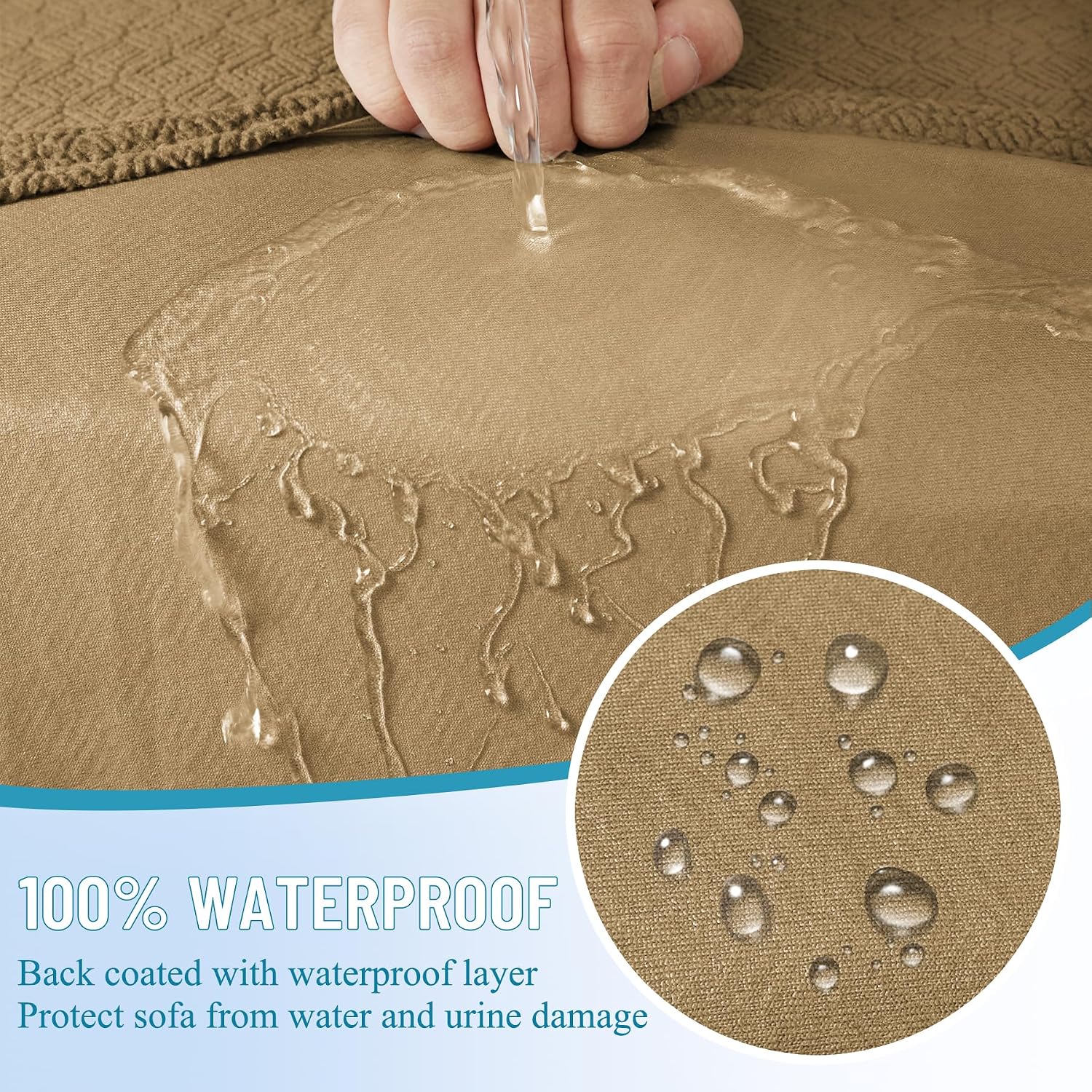 HDCAXKJ Waterproof Sectional Couch Cushion Covers 11 Pieces Stretch Jacquard L Shaped Corner Sofa Slipcover Back Cover Soft Sofa Seat Cushion Covers for Dogs Pet (5 Seater and 6 Backrest, Brown)
