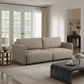 Serta Vail 86' Convertible Sleeper Sofa, Queen Size, Wall-Hugging Dreamglide Mechanism, Dreamcoil Comfort, Boucle Fabric, Brown