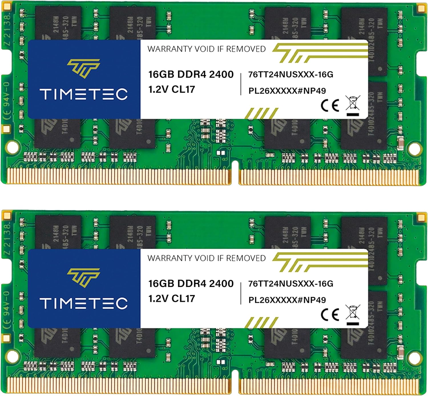 Timetec Premium 32GB KIT (2x16GB) DDR4 2400MHz (PC4-2400T) PC4-19200 SODIMM Laptop RAM – 260-Pin 1.2V CL17 Non-ECC Unbuffered Memory Module for Laptop, Notebook, Mini PC, All-in-One