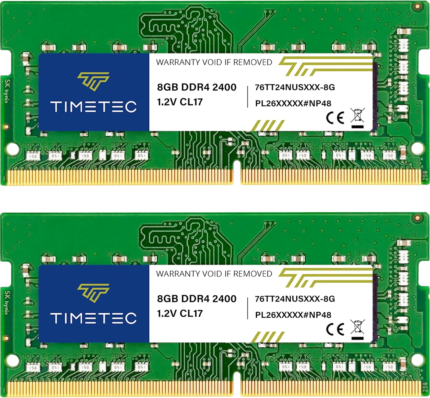Timetec 16GB KIT (2x8GB) DDR4 2400MHz (PC4-2400T) PC4-19200 SODIMM Laptop RAM – 260-Pin 1.2V CL17 Non-ECC Unbuffered Memory Module for Laptop, Notebook, Mini PC, All-in-One