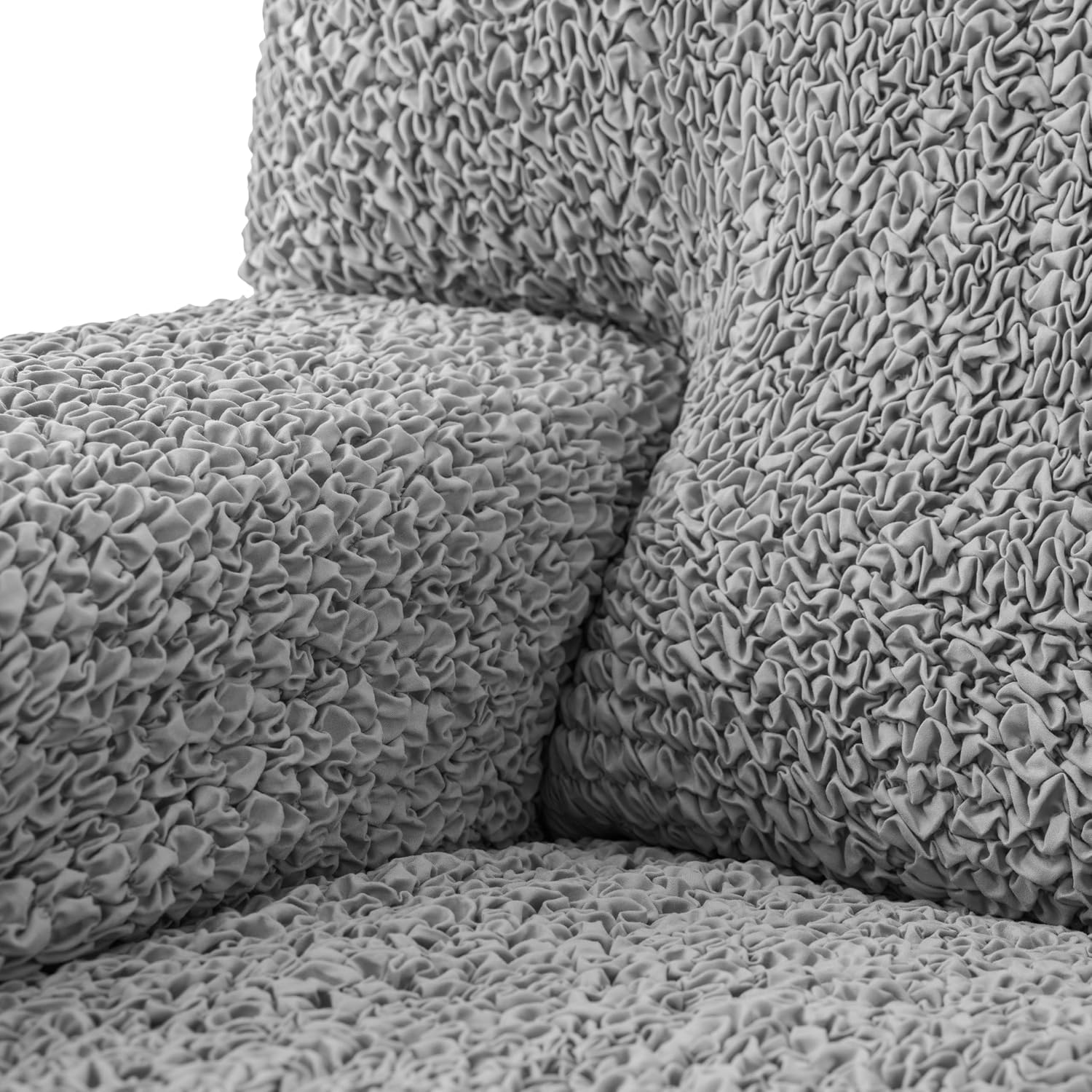 PAULATO BY GA.I.CO. Sofa Slipcover - Stretch Couch Cover - Stylish Cushion Sofa Cover - Soft Fabric Slip Cover - 1-Piece Form Fit Washable Protector for Pet - Microfibra Collection - Ash