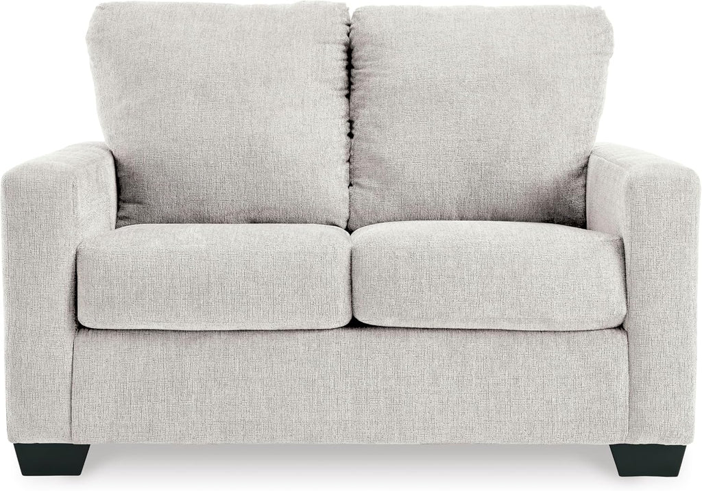 Signature Design by Ashley Rannis Coastal 2-in-1 Sofa Sleeper with Folding Gel Memory Foam Mattress, Twin, White
