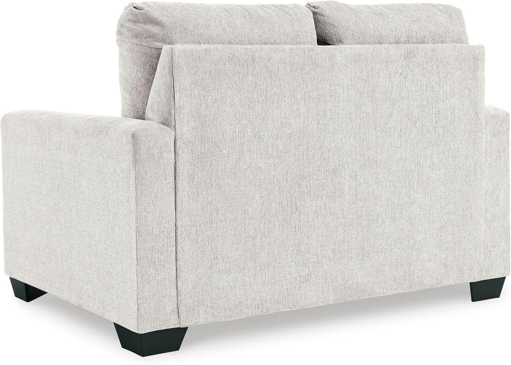 Signature Design by Ashley Rannis Coastal 2-in-1 Sofa Sleeper with Folding Gel Memory Foam Mattress, Twin, White