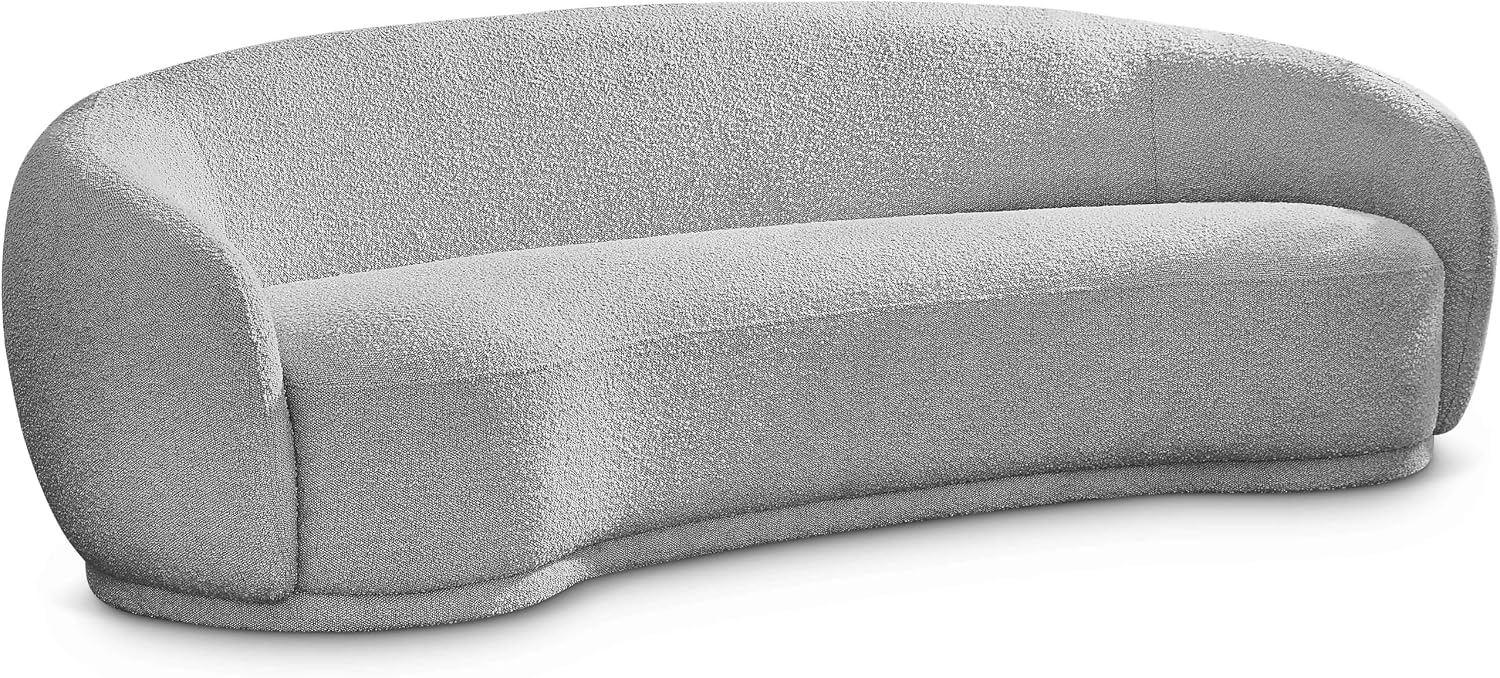 Meridian Furniture 693Grey-S Hyde Collection Modern | Contemporary Boucle Fabric Upholstered Sofa, Grey, 89.5' W x 38' D x 28' H