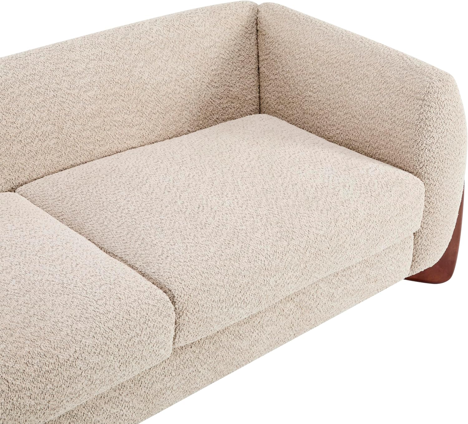 Christopher Knight Home Almab 82 Inches Sofa Couch, Cozy Boucle Upholstered 3-Seater Sofa, Wood Frame Couch, Comfy Couches for Living Room and Office, Modern Sofa, Lounge Seating, Almond