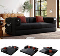 5-in-1 Folding Convertible Sofa Bed, Loveseat Sleeper with Pull-Out Bed, Floor Sofa Modular Futon Couch, 79' Oversized Corduroy Upholstered Boneless Couch for Living Room, Bedroom, Lounge, Grey-A