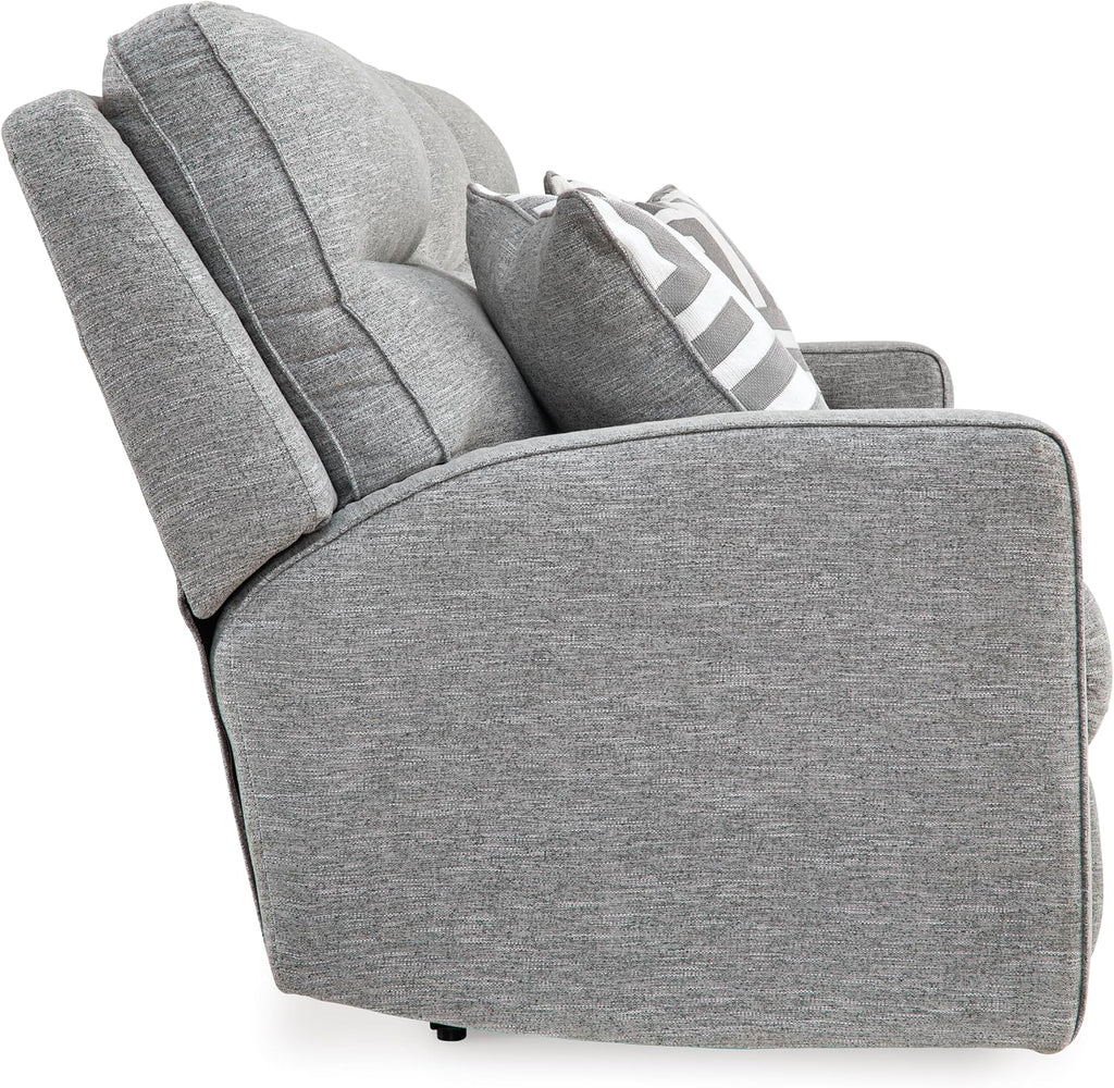 Signature Design by Ashley Biscoe Power Reclining Sofa, Easy View Headrest & Zero-Gravity Recline, Next-Gen Nuvella Polyester, Extended Ottoman, 88' Living Room Seating