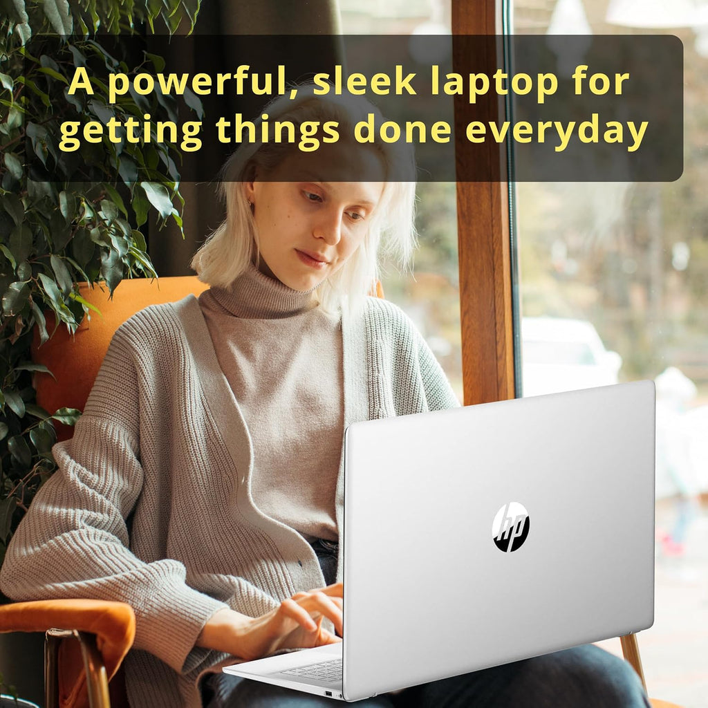 HP 15.6' FHD Business Laptop, AMD Ryzen 5 7520U Processor, 16GB RAM, 512GB PCIe SSD, AMD Radeon Graphics, Bluetooth, HD Webcam, Wi-Fi, Windows 11 Pro, Silver, 32GB Hotface USB Card