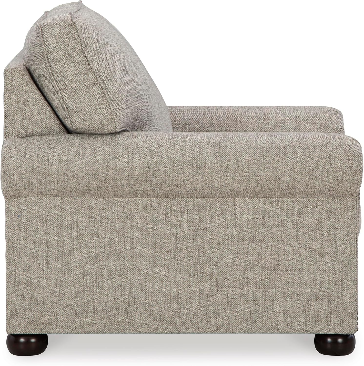 Signature Design by Ashley Gaelon Transitional Upholstered Chair with Nailheads, Light Gray