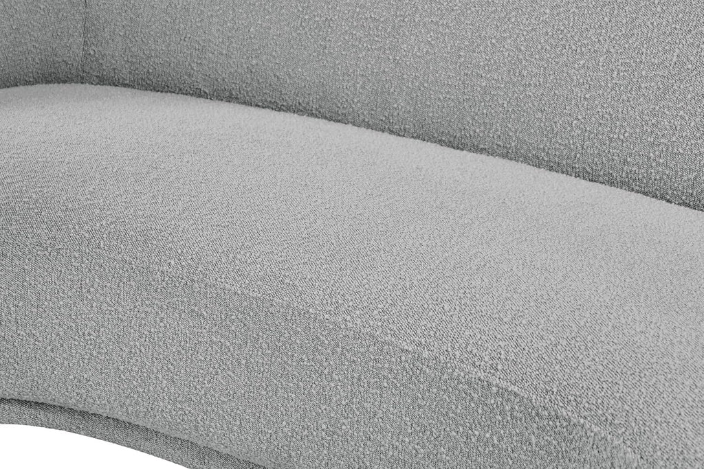 Meridian Furniture 693Grey-S Hyde Collection Modern | Contemporary Boucle Fabric Upholstered Sofa, Grey, 89.5' W x 38' D x 28' H