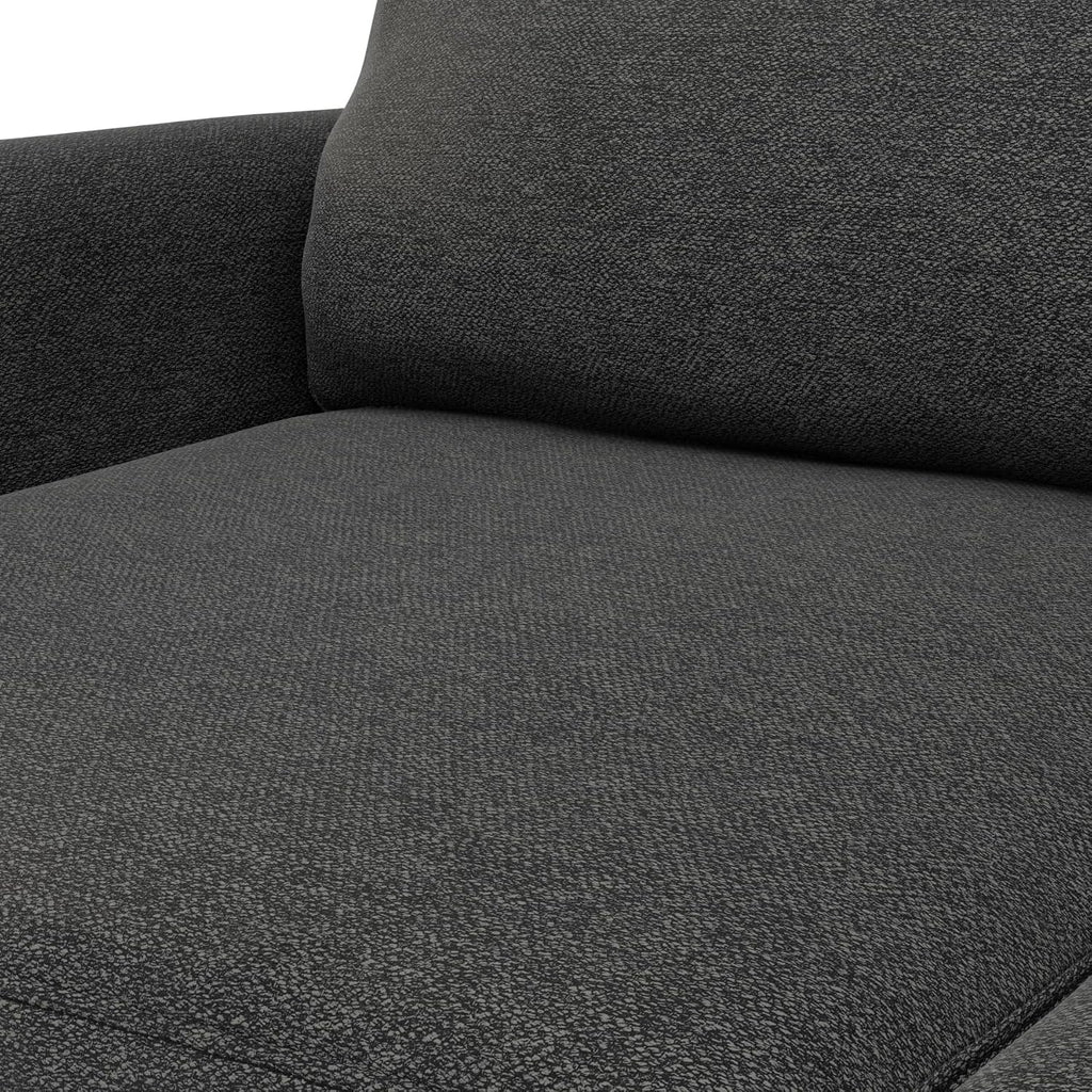 SIMPLIHOME Livingston 90-inch Wide Sofa in Charcoal Grey Woven-Blend Fabric, Handcrafted Mid-Century Modern Oversized 3-Seater Couch Sofa for Living Room or Family Room, Solid Wood Frame