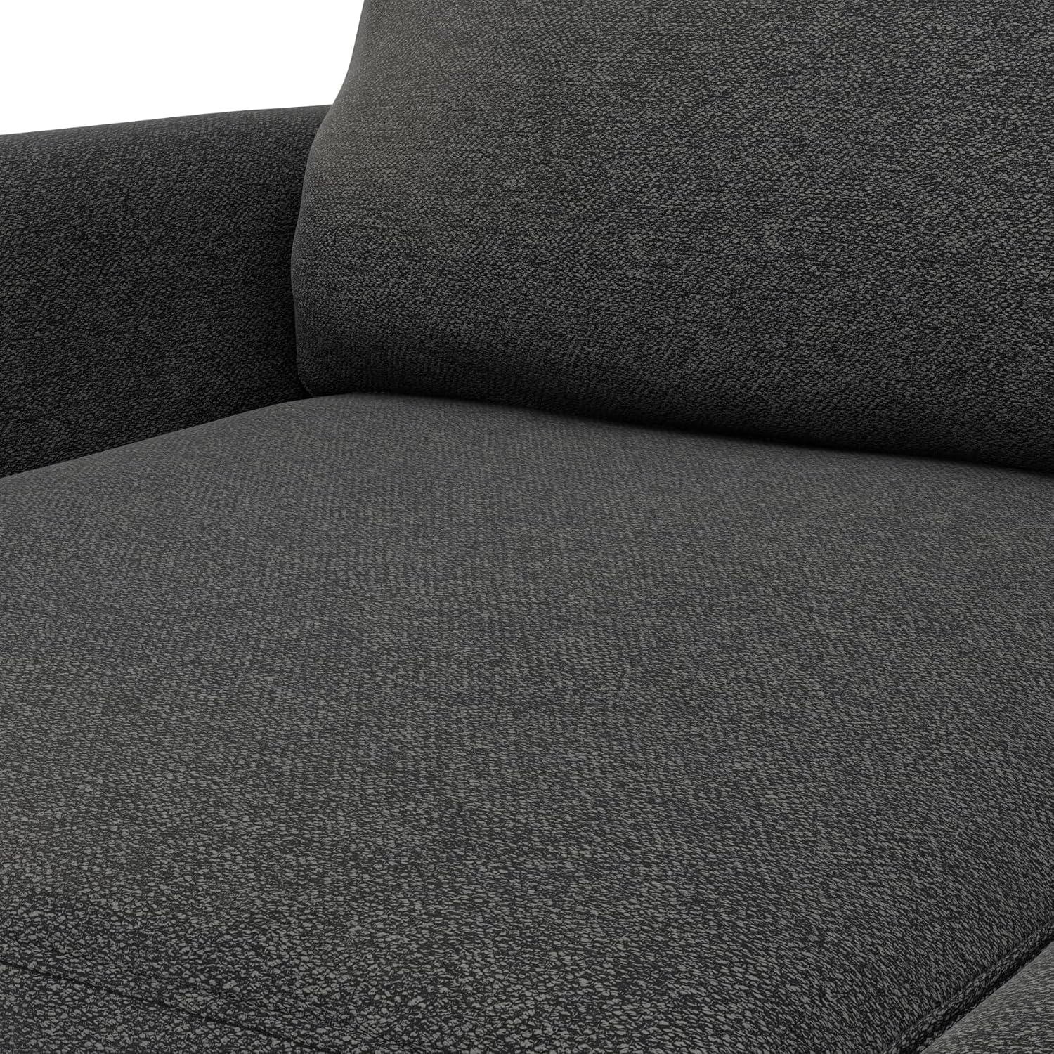 SIMPLIHOME Livingston 90-inch Wide Sofa in Charcoal Grey Woven-Blend Fabric, Handcrafted Mid-Century Modern Oversized 3-Seater Couch Sofa for Living Room or Family Room, Solid Wood Frame