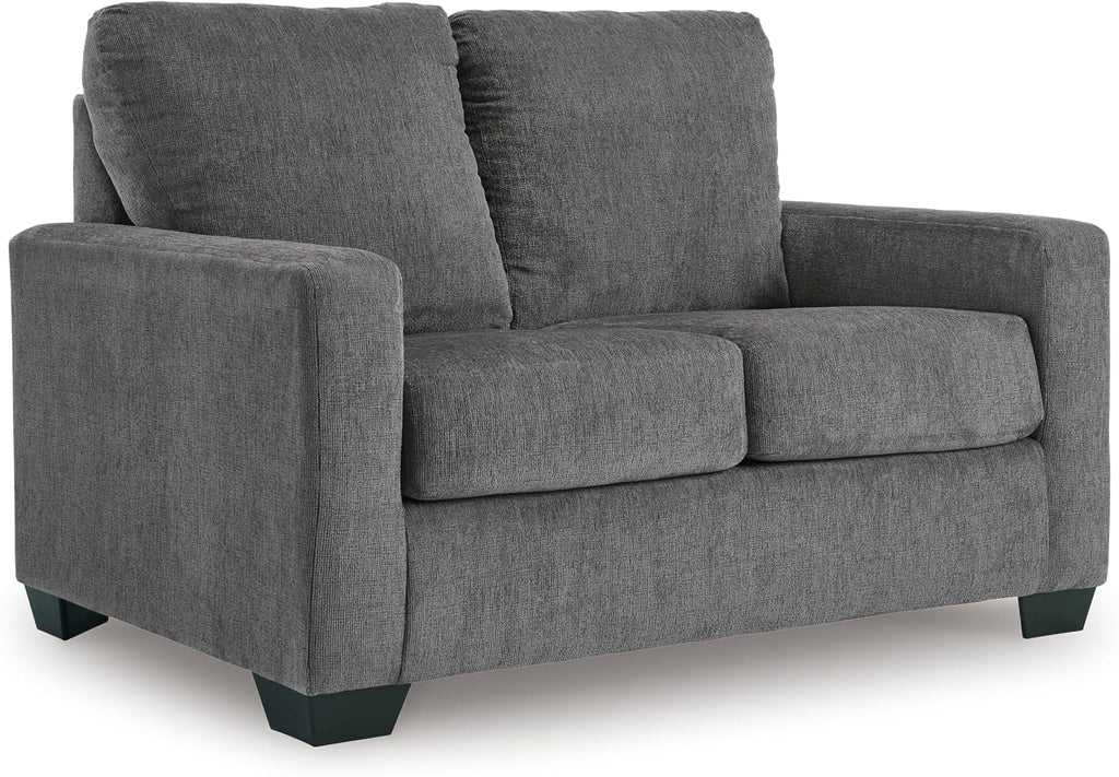 Signature Design by Ashley Rannis Casual 2-in-1 Sofa Sleeper with Folding Gel Memory Foam Mattress, Twin, Gray