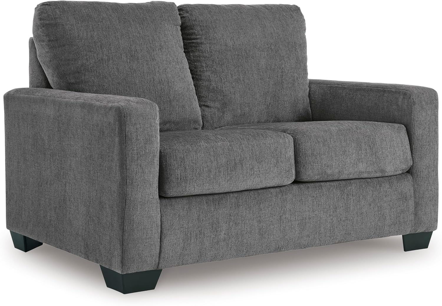 Signature Design by Ashley Rannis Casual 2-in-1 Sofa Sleeper with Folding Gel Memory Foam Mattress, Twin, Gray