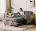 LINSY 54' Pull Out Couch with Charging Station, Small Sleeper Sofa Bed with Cup Holder, 3 in 1 Convertible Loveseat Sleeper Couch for Apartment, Dorm Room, Bedroom and Small Space, Gray
