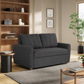 Serta Galway 66.5' Convertible Sleeper Loveseat, Full Size, Dreamcoil Comfort, FingerGuard Pinch Point Protection, Boucle Fabric, Charcoal
