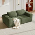 Vesgantti 80' Modular Sectional Sofa, Corduroy Cloud Couch with Deep Seating & Spring Support, 2 Seater Compact Modular Couch, Boneless Sectional Sofa for Small Spaces, No Assembly Required, Green