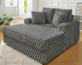 VanAcc 58 Inch Chaise Lounge Indoor, Upholstered Sofa Bed with Throw Pillows and Armrests, Sleeper Bed- Plush Lounge Chair for Living Room, Ash Grey