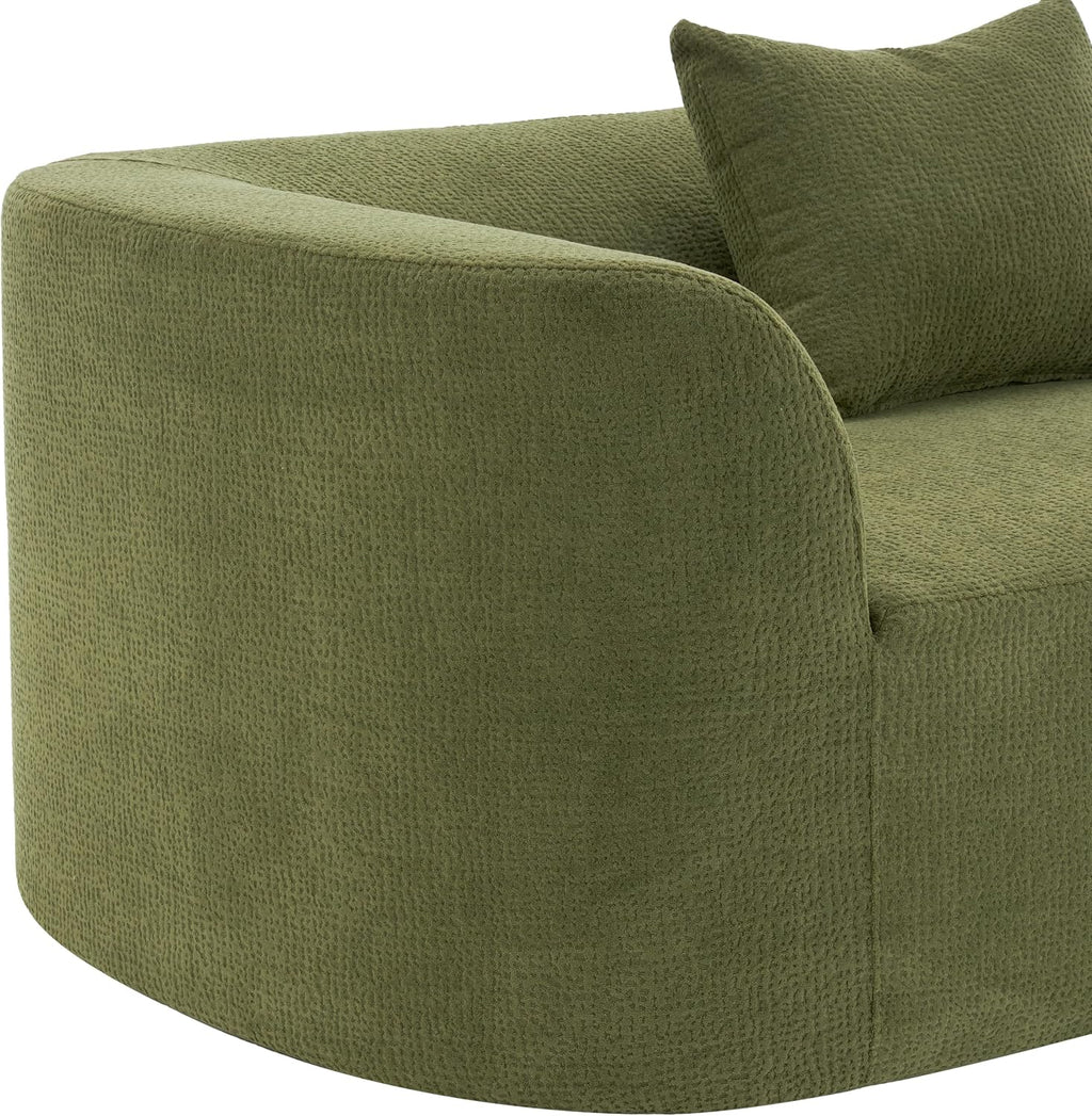 Christopher Knight Home Randa Modern Fabric Upholstered 5-Seater Sofa, Oversized Chair Cloud Couch, Fully Assembled Long Sofa Chaise Lounge, Fully Assembled, Olive Green