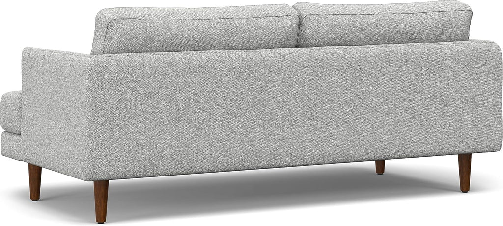 SIMPLIHOME Livingston 76' Wide x 33' High Sofa in Mist Grey Woven-Blend Fabric, Handcrafted Loveseat Couch for Living Room or Family Room, Mid-Century Modern Style, Solid Wood Frame