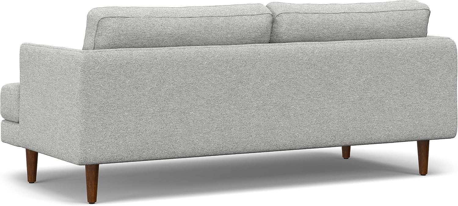 SIMPLIHOME Livingston 76' Wide x 33' High Sofa in Mist Grey Woven-Blend Fabric, Handcrafted Loveseat Couch for Living Room or Family Room, Mid-Century Modern Style, Solid Wood Frame