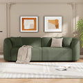 Christopher Knight Home Sabbo 87.50' Boucle Upholstered Couch, Oversized 2 Seater Sofa, Curved Soft Seating Lounge Sofa Chair, Cozy Loveseat with Armrest, Reading Sofa for Living Room Home Rest, Green