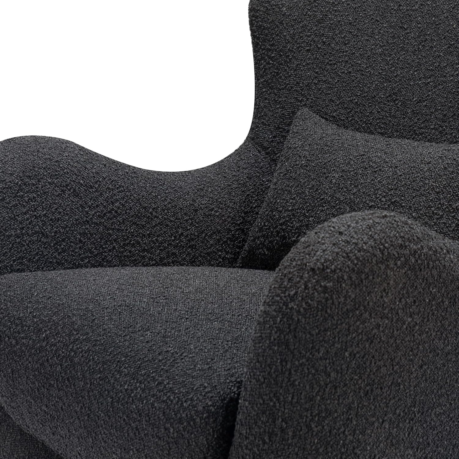Nursery Works Solstice Swivel Glider in Black Boucle with Black Wood Base, Greenguard Gold Certified and CertiPUR-US® Certified