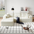 108' Cloud Modular Sectional Couch with L-Shape Chaise, Modern Sectional Sofa with Deep Seat Couch, Ultra Soft Knit Fabric Couches for Living Room, No Assembly Required, Left Facing Chaise (Beige)