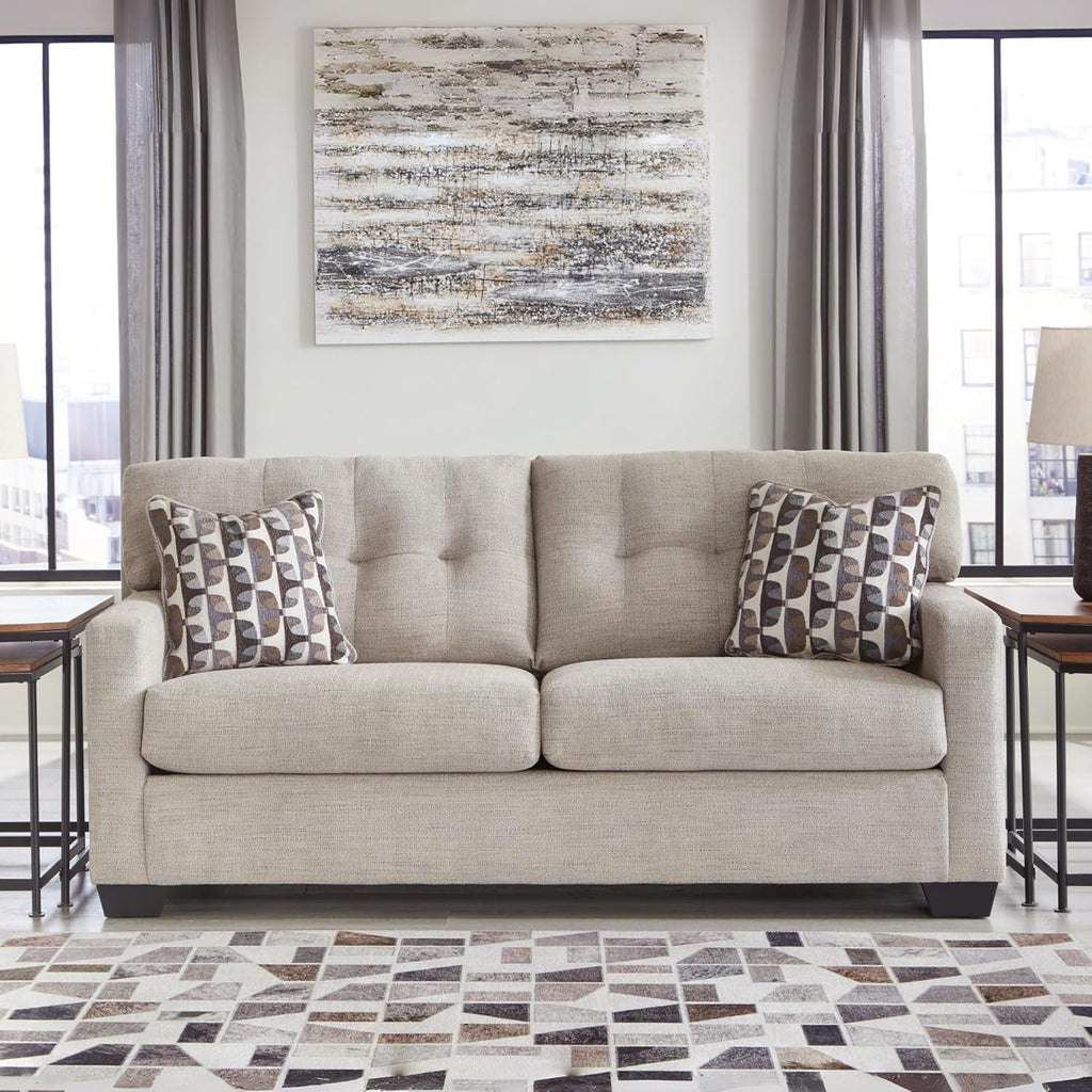 Signature Design by Ashley Mahoney Contemporary Tufted Sofa, Beige
