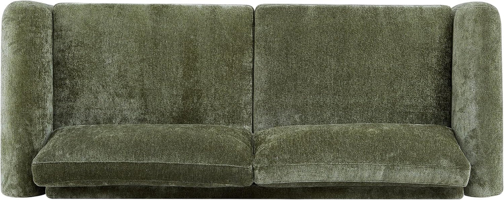 Christopher Knight Home Taki 89 Inches Sofa Couch, Cozy Chenille Upholstered 3-Seater Sofa, Wood Frame Couches, Comfy Home Sofa Living Room and Office, Lounge Seating with Armrests, Olive Green