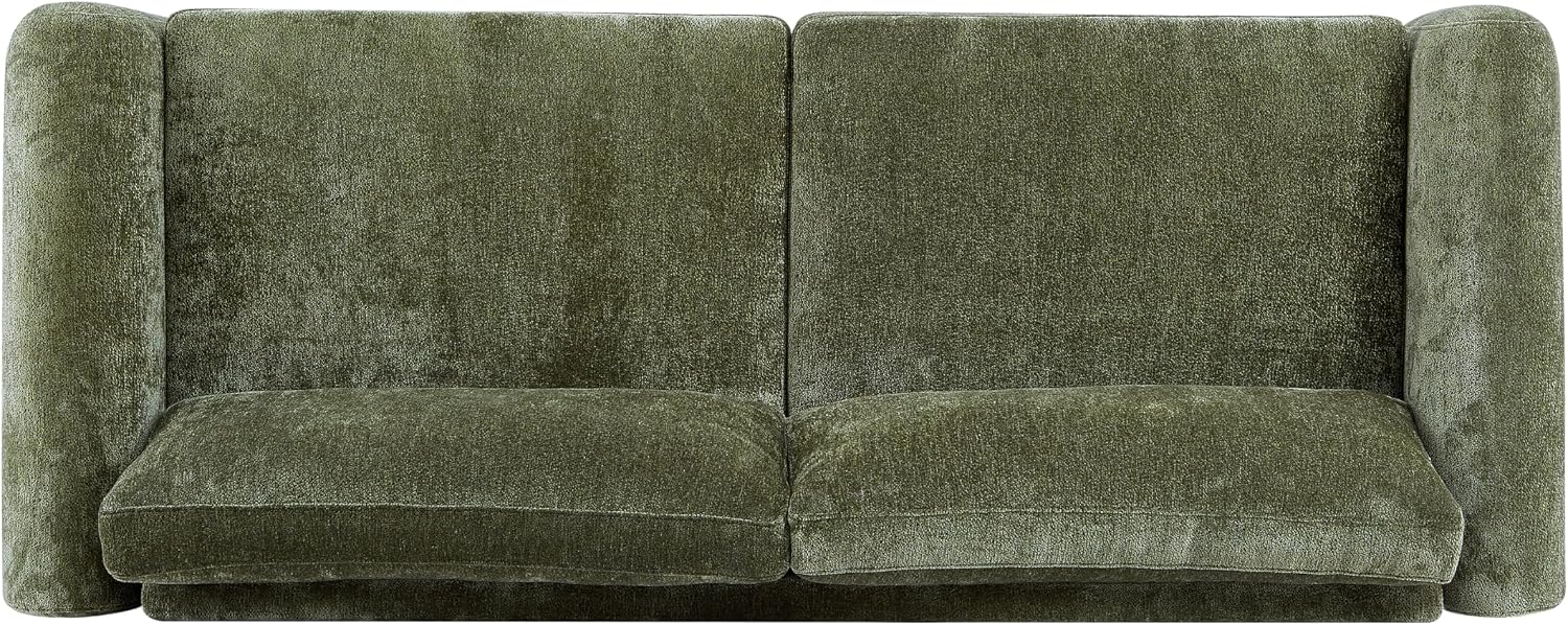 Christopher Knight Home Taki 89 Inches Sofa Couch, Cozy Chenille Upholstered 3-Seater Sofa, Wood Frame Couches, Comfy Home Sofa Living Room and Office, Lounge Seating with Armrests, Olive Green