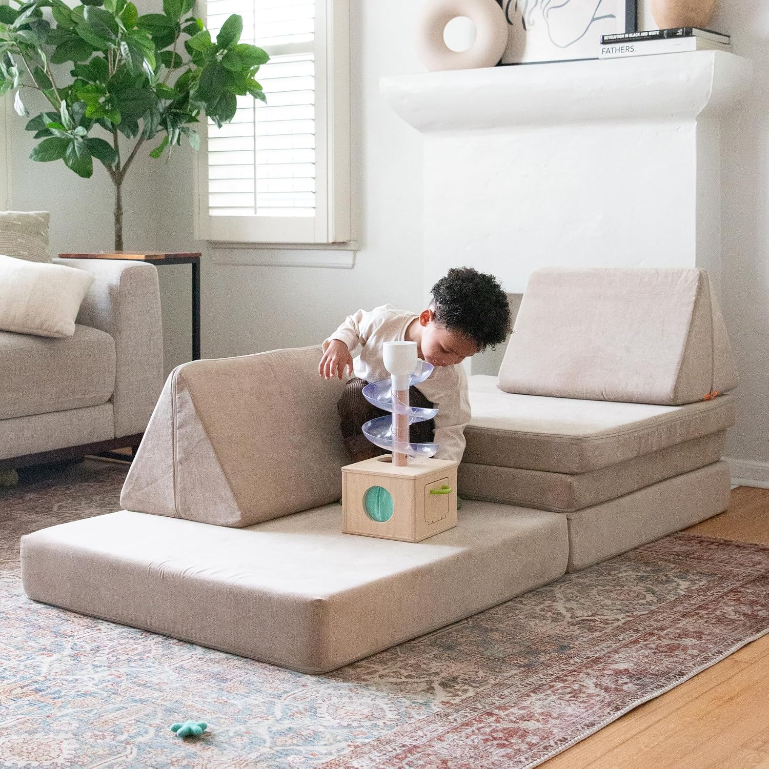 Nugget - The Original Play Couch for Kids - Modular Foam Children's Sofa for Playroom, Imagination, & Creative Open Ended Play - Washable & Convertible Playroom Furniture, Dunebuggy