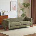 Christopher Knight Home Almab 82 Inches Sofa Couch, Cozy Boucle Upholstered 3-Seater Sofa, Wood Frame Couch, Comfy Couches for Living Room and Office, Modern Soft Plush Sofa, Olive Green