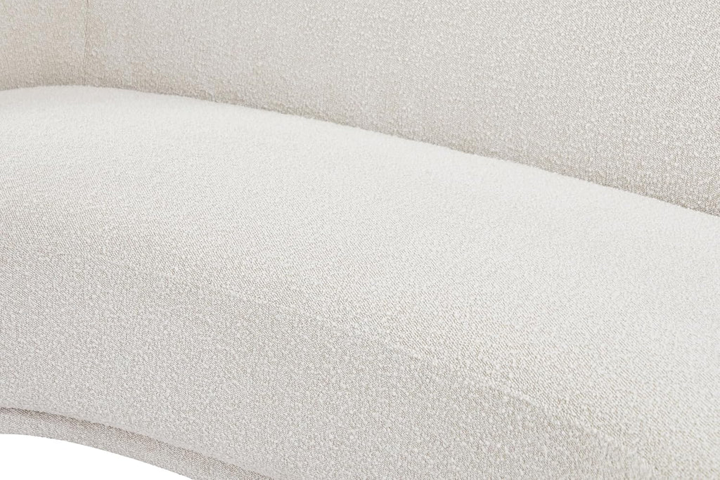 Meridian Furniture 693Cream-S Hyde Collection Modern | Contemporary Boucle Fabric Upholstered Sofa, Cream, 89.5' W x 38' D x 28' H