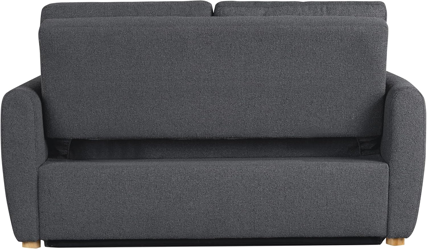 Serta Galway 66.5' Convertible Sleeper Loveseat, Full Size, Dreamcoil Comfort, FingerGuard Pinch Point Protection, Boucle Fabric, Charcoal