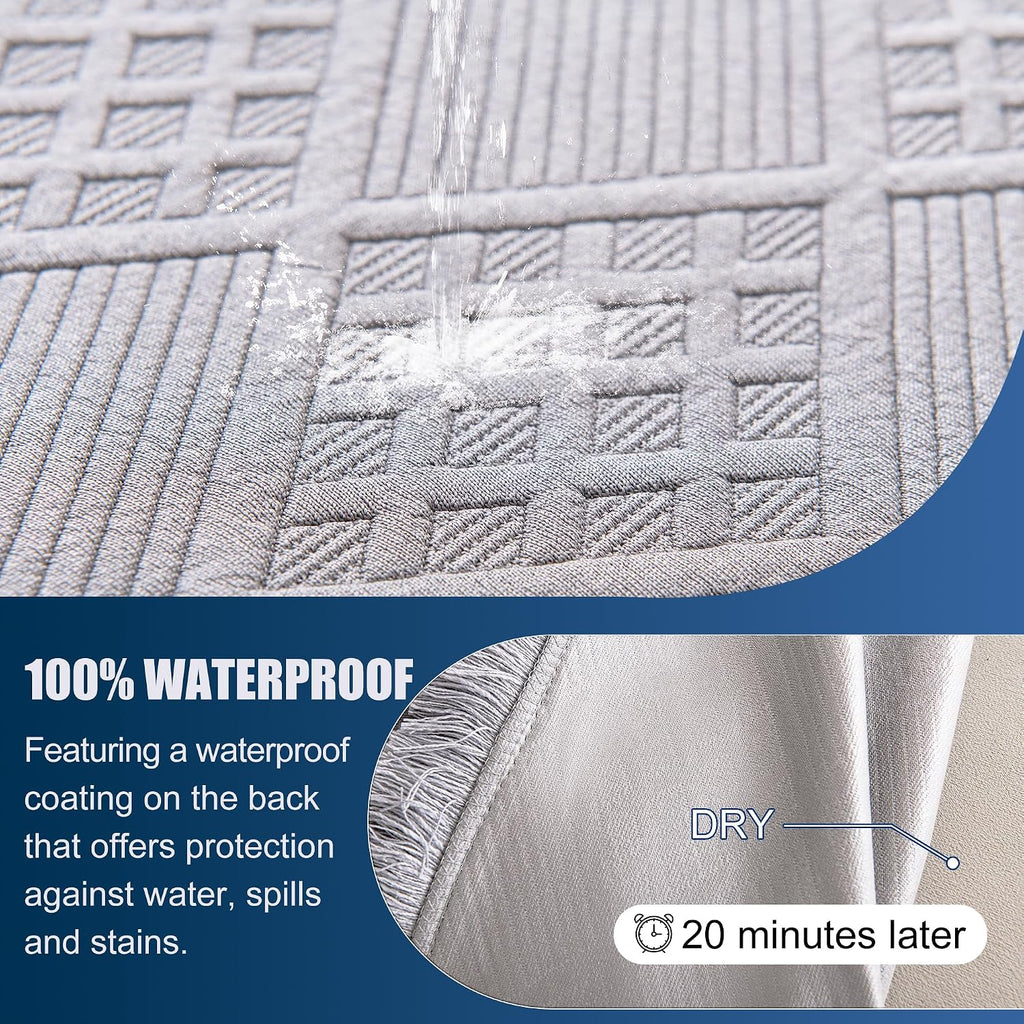 Waterproof L Shaped Sectional Couch Covers Blanket 2 Piece Sectional Sofa Cover Washable L Shape Sofa Slipcover Jacquard Quilted Furniture Protector for Dogs Pets Cats (XX-Large, Ash Gray)