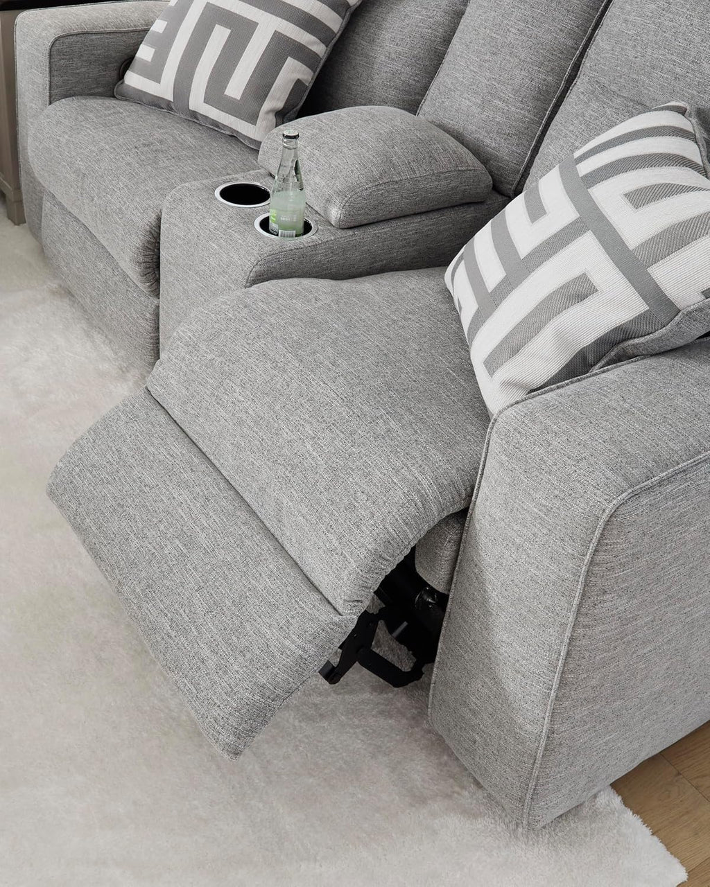 Signature Design by Ashley Biscoe Power Reclining Sofa, Easy View Headrest & Zero-Gravity Recline, Next-Gen Nuvella Polyester, Extended Ottoman, 88' Living Room Seating