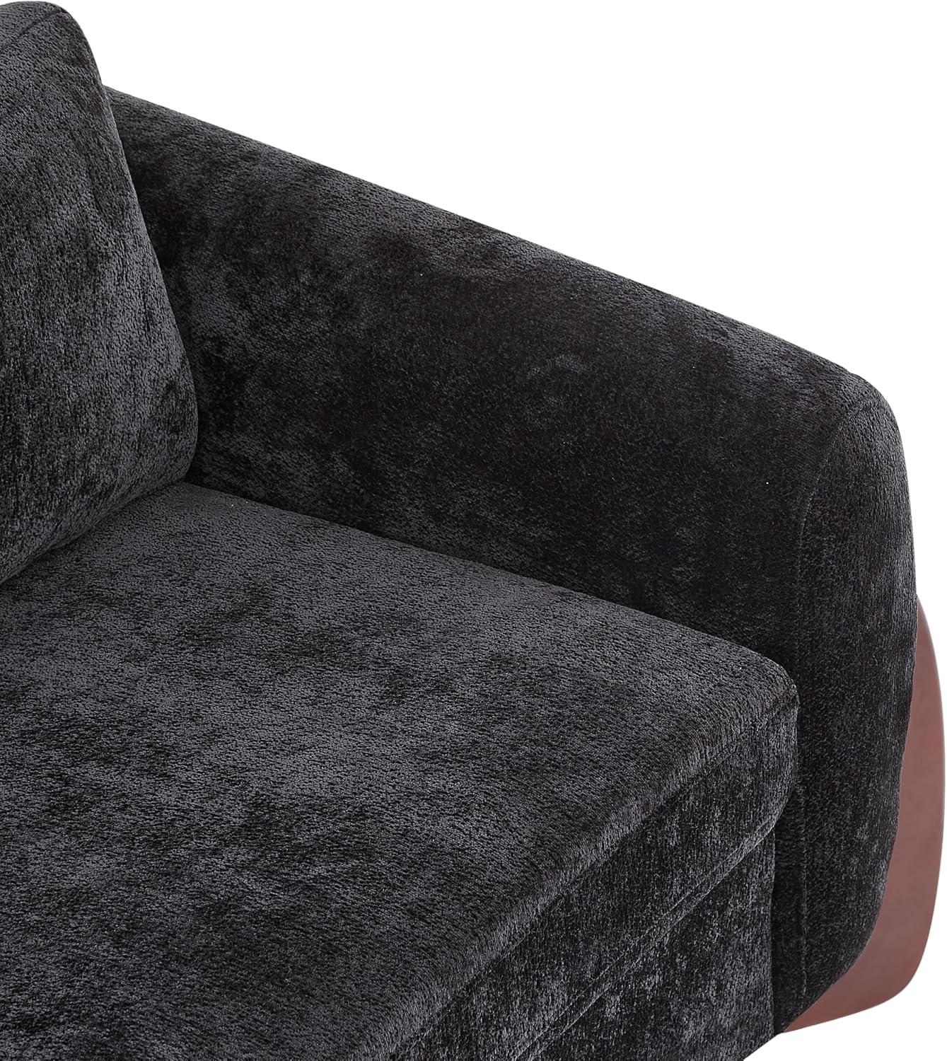 Christopher Knight Home Taki 89 Inches Sofa Couch, Cozy Chenille Upholstered 3-Seater Sofa, Wood Frame Couches, Comfy Home Sofa Living Room and Office, Lounge Seating with Armrests, Black