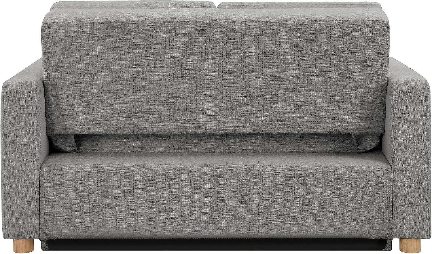 Serta Tulsa 66.1' Convertible Sleeper Loveseat, Full Size, Dreamcoil Comfort, FingerGuard Pinch Point Protection, Boucle Fabric, Grey