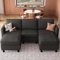 Belffin 84.3' 5 Seats U Shaped Couch Modular Sectional Sofa Washable Sectional Couches for Living Room Comfy Couches with Storage Seat Couch Sofas with Chaise,Dark Grey