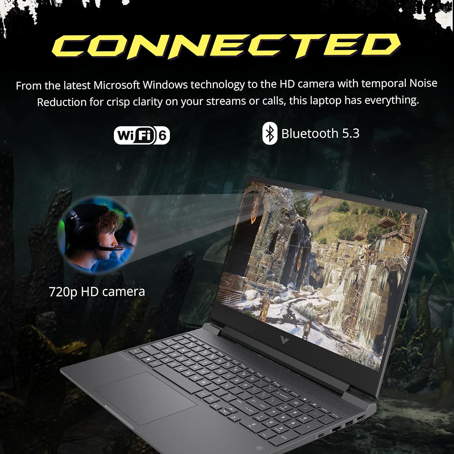 HP Victus 15.6' 144Hz FHD Gaming Laptop, Intel i5-13420H, 16GB RAM, 1TB PCIe SSD, NVIDIA GeForce RTX 4050, Backlit Keyboard, WiFi 6, Windows 11 Pro, Mica Silver, 1TB Docking Station Set