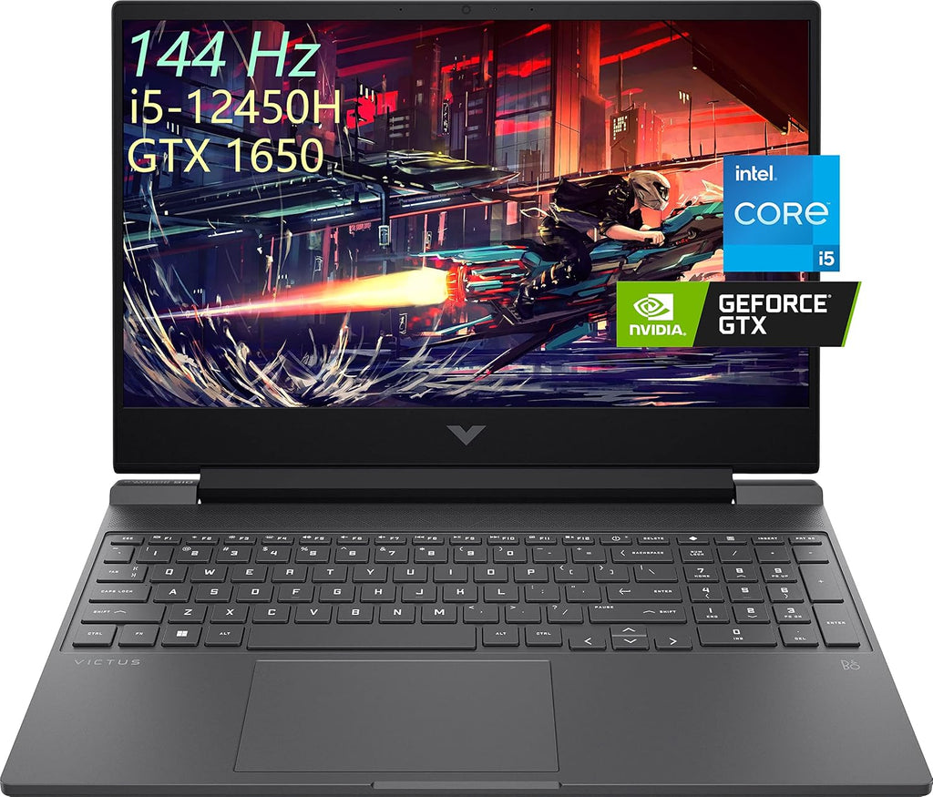 2022 HP Victus Gaming Laptop, 15.6-Inch 144Hz FHD Display, 12th Gen Core i5-12450H(Beat R7 5800H), 32GB 3200 RAM, 1TB PCIe SSD, NVIDIA GeForce GTX 1650, WiFi 6, Backlit KB, RJ-45, HDMI, Win 11 H
