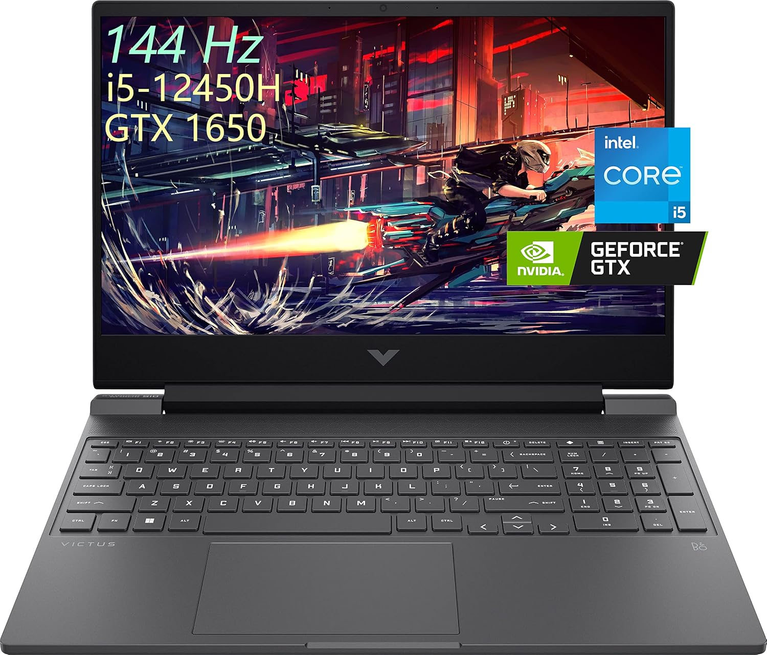 2022 HP Victus Gaming Laptop, 15.6-Inch 144Hz FHD Display, 12th Gen Core i5-12450H(Beat R7 5800H), 32GB 3200 RAM, 1TB PCIe SSD, NVIDIA GeForce GTX 1650, WiFi 6, Backlit KB, RJ-45, HDMI, Win 11 H