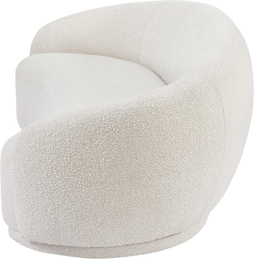 Meridian Furniture 693Cream-S Hyde Collection Modern | Contemporary Boucle Fabric Upholstered Sofa, Cream, 89.5' W x 38' D x 28' H