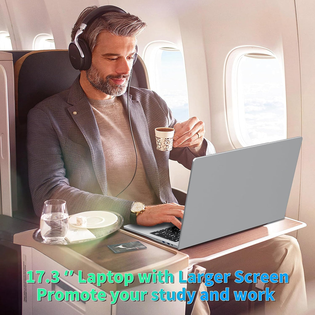 17.3 inch FHD IPS Laptop Computer, 16GB RAM 1TB SSD, 6500Y CPU(Up to 3.4GHz, Beat N5095), Win 11 Pro, Backlit Keyboard, Fingerprint, HDMI, USB-C,BT 5.0/WiFi,180° View,for Business Students