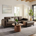 Modway Roscoe Right-Facing Sectional Sofa with Chaise in Espresso - 2-Piece Faux Leather Upholstered Deep Seat Couch, L Shaped Modular for Living Room or Lounge