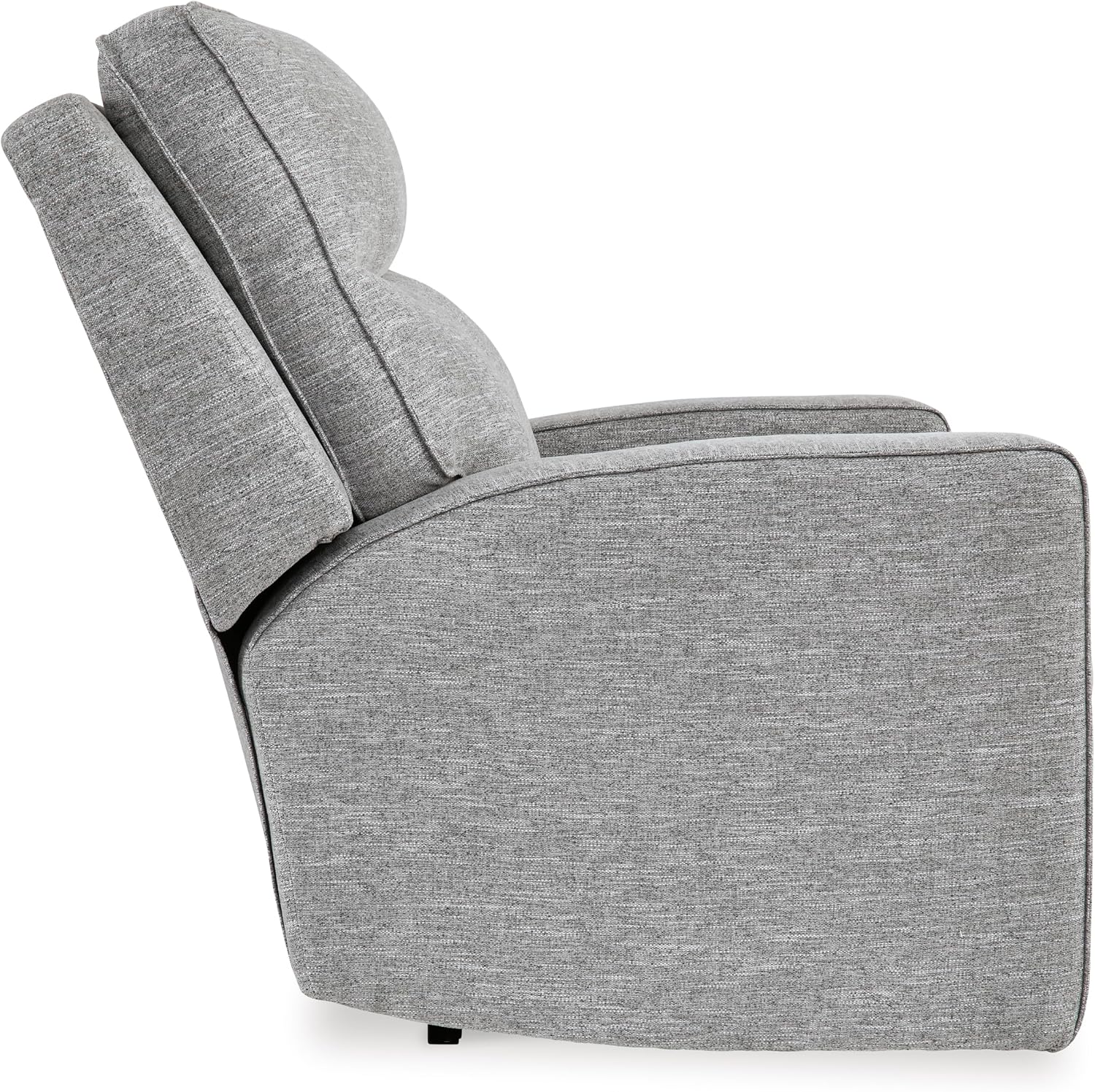 Signature Design by Ashley Biscoe Contemporary Power Recliner with Adjustable Headrest, USB Charging, Cleanable Performance Fabric, 21' Seat Height, Gray
