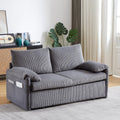 Eafurn 3 in 1 Convertible Pull Out Sleeper Sofa Couch Bed Queen Size, Corduroy Pullout Lounge Loveseat RV Sofa&Couches Sofabed with Soft Pillows Armrest,Side Pockers for Living Room Apartment