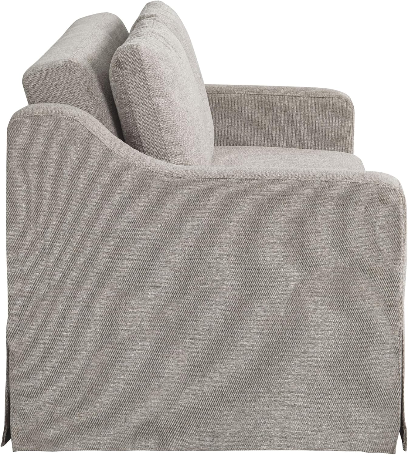 Serta Hawthorne 66.1' Slipcovered Convertible Sleeper Loveseat, Full Size, Dreamcoil Comfort, FingerGuard Pinch Point Protection, Polyester Tweed Fabric, Flax