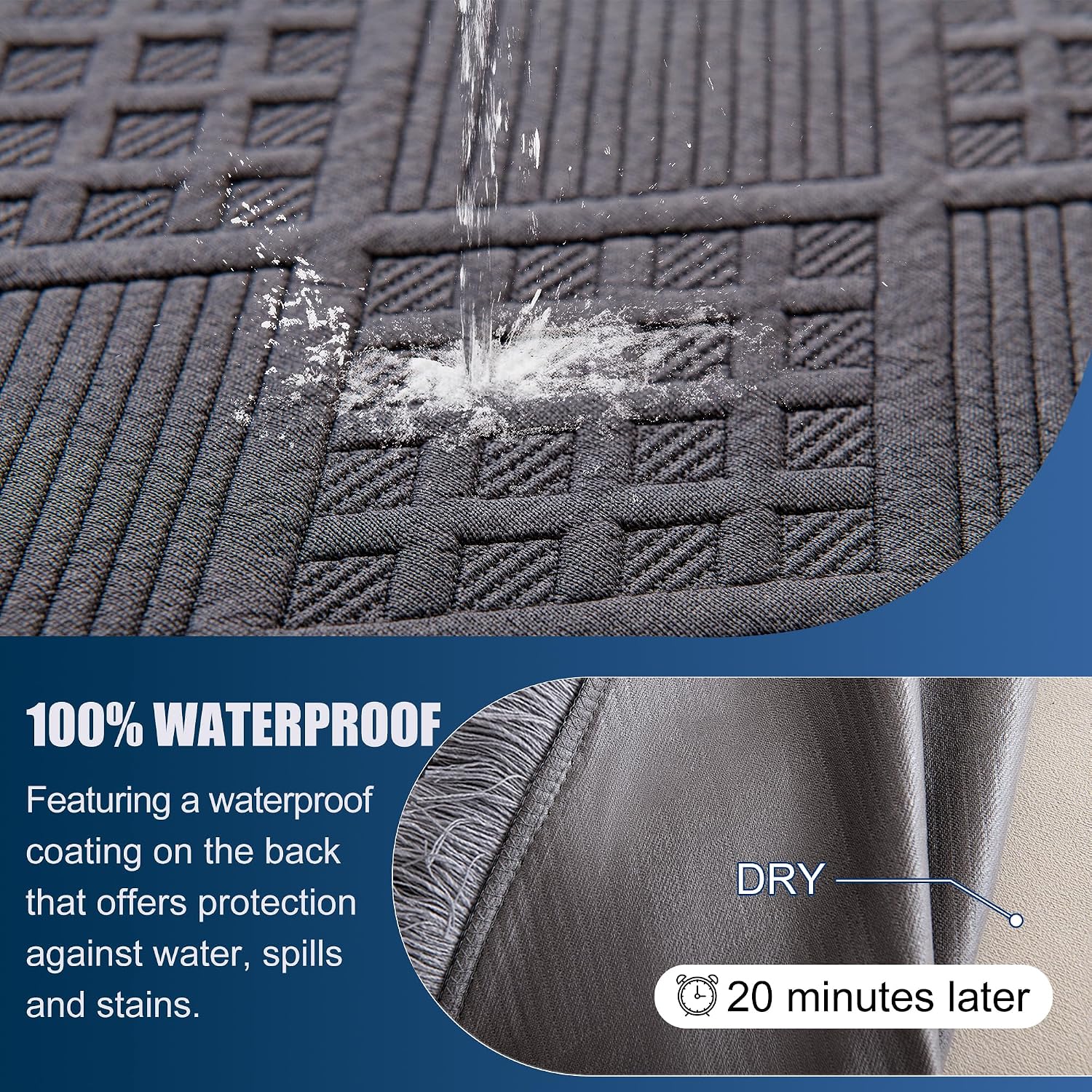 Waterproof L Shaped Sectional Couch Covers Blanket 2 Piece Sectional Sofa Cover Washable L Shape Sofa Slipcover Jacquard Quilted Furniture Protector for Dogs Pets Cats (XX-Large, Dark Grey)